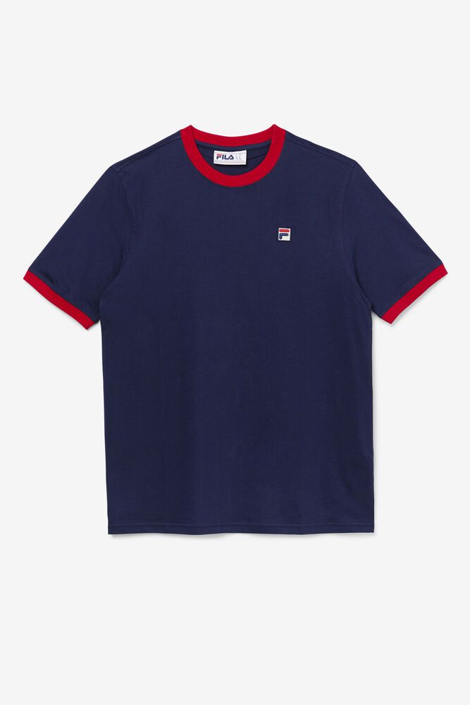 Fila T-Shirt Mens Navy Marconi Ringer - Ireland 16542-TFLR